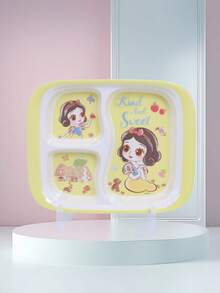 1pc Disney Cartoon Three Compartment Plate, Family Dinner, Birthday Party Plate, Easy To Carry Outdoor Melamine Tableware - Multicolor - View 9