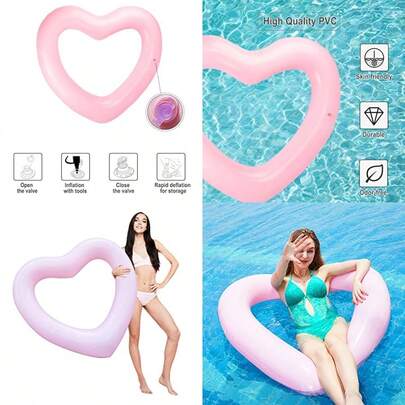 Inflatable Heart Pool Float Sweet Love Swim Rings Float Loungers Tube For Summer Water Fun Beach Party Toys For Adults