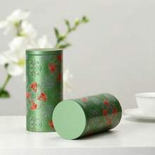 1pc Spiral Tea Canister, Classic Chinese Style Storage Jar, Airtight Moisture-Proof Seal, Crane & Lotus Pattern, Suitable For Daily Storage And Gift Giving - Multicolor - View 5
