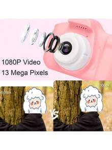 YAIUZGOO 1个1080P数码相机，带2英寸屏幕，圣诞节/生日礼物，可爱便携式相机玩具，男女通用，150mAh电池 - 查看 6