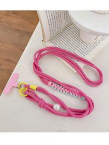 1条棉绳单面编织创意手机挂绳，多功能编织带，适用于包包、相机、手机 - 彩色 - 查看 6