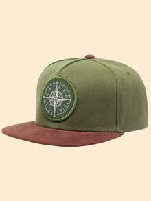 1顶夏季指南针棒球帽，男女通用休闲运动可调节后扣帽，简约平沿 - A - 查看 12