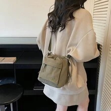 1pc Drawstring Closure Casual Bucket Shoulder Bag, Suitable For Teenagers, All Season Daily Use - A - View 7
