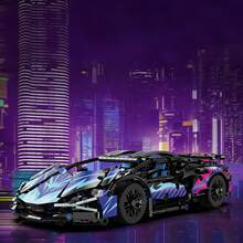 1:14 Cyberpunk RC Supercar, High Difficulty ABS Plastic Building Blocks Car Model, Holiday Gift Display, Birthday/Christmas/Halloween/Thanksgiving/New Year Present - Multicolor - View 4