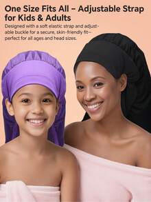 1pc/2pcs Women Large Hair Dryer Cap - With Adjustable Strap And Soft Comfortable Fit, Quick Drying And Deep Conditioning, Suitable For All Head Sizes And Hair Types (Curly/Wavy/Loose), Women Large Hair Dryer Cap - With Cap Accessory, Women Soft Bonnet Hair Dryer - Multicolor - View 4