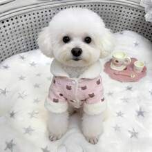 适合小型和中型犬猫的冬春季保暖服装：棉质毛衣、背心、舒适的羊毛套衫、毛绒外套和其他御寒保暖服装 - 彩色 - 查看 4