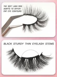 10对D型卷翘俄式假睫毛，自然浓密，精致立体，打造迷人3D效果。（假睫毛，条状假睫毛，睫毛，假睫毛） - 查看 4