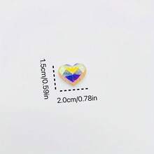6个/10个/12个可爱闪光心形冰箱贴，创意磁性贴纸，适用于家居、厨房、办公室装饰，可贴于冰箱、白板、储物柜、洗碗机等处 - 精美装饰磁铁，母亲节、圣诞节、情人节、毕业季的完美礼物之选（耐用磁铁，家居装饰） - 多色 - 查看 4