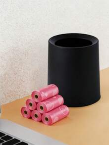 Papelera redonda y elegante de plástico - Diseño de fácil limpieza y sin contacto con forro extraíble para uso doméstico y de oficina - multicolor - Ver 5