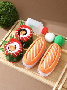 两双新款趣味多彩寿司主题船袜礼盒装，春夏新款男女通用运动袜，创意十足的食物灵感设计，针织面料，加长加厚，柔软舒适，是生日、情人节、复活节、斋月、狂欢节、约会、派对、节日等场合的完美礼物，独特个性的抽象日常休闲袜，热门食物主题穿搭，适合所有季节，是情侣、朋友、度假/户外运动/健身房/居家/办公穿着的理想之选。 - 彩色 - 查看 4