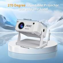 AOC 4K Support Short Throw Smart Projector With Native 720P And Auto Keystone Correction, Android 11.0 Portable Home Theater Projector For Bedroom, Office And Outdoor Movie Nights - View 5