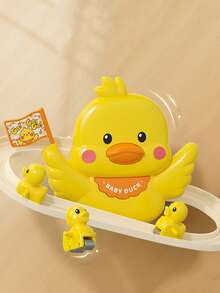1 Set Lindo patito automático eléctrico de pista deslizante, adecuado para subir escaleras, con música y iluminación, requiere ensamblaje, pegatina de juguete de plástico/decoración del hogar, color aleatorio, texto, patrón y forma - Multicolor - Ver 6