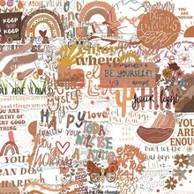 55 Pieces Of Bohemian Motivational Graffiti Stickers - Waterproof Vinyl, Suitable For Water Bottles, Laptops, Notebooks, Helmets, Etc. - Motivational Aesthetic Teacher Award Stickers - A - View 8