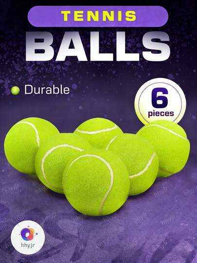 1/4/6pcs High Elasticity Tennis Training Balls, Pet Dog Play & Outdoor Sports Training/Match Balls