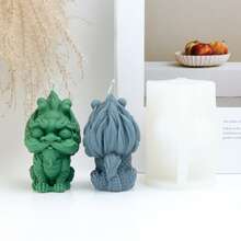 3D麒麟貔貅硅胶蜡烛模具 - 耐用易脱模,不粘,可重复使用,中国吉祥兽造型模具,适用于DIY工艺品、肥皂、树脂、石膏、粘土、风水家居装饰 - Pixiu Mold-91319 - 查看 4