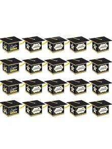 10/20/30pcs Gold Glitter Graduation Cap Candy Boxes, 2026 Graduation Decor, Graduation Party Favor Boxes With Tassels, Chocolate Boxes, Graduation Gift Boxes For Class Of 2026 - Multicolor - View 13