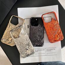亮面电镀天使翅膀手机壳，适用于 17 Pro Max、16 系列、15 Pro、14、13，时尚又兼具保护性 - 銀色 - 查看 5