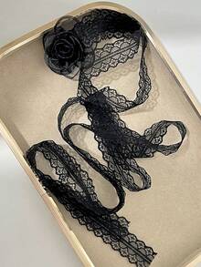 1件复古蕾丝项链蕾丝超长丝带Y2K千禧年发带多功能腰带围巾 - 彩色 - 查看 6