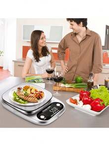 Balanza de gramos digital recargable de alta precisión 1g/10kg - Plateado - Ver 5