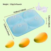 1pc 6-Cavity Mango Mousse Cake Silicone Mold, Ice Cream, Ice Cube, Fruit Baking Mold, Durable And Flexible Cake Mold For Home Party Desserts, DIY Baking Kitchen Tool And Accessory - White - View 14