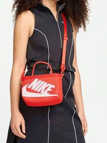 Nike 耐吉中性運動休閒 手提斜背包 迷你 女款 橘色拼白色 - 橘色 - 查看 1