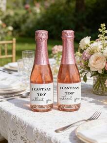 1/5/10/20pcs Personalized Bridesmaid Proposal Wine Bottle Labels, "Without You I Can't Say 'I Do'" Custom Wine/Champagne Stickers, Will You Be My Bridesmaid Gift, Mini Wine/Champagne Labels, Bridesmaid Candle Stickers, Bridal Party Invitation Decorations, Suitable For Weddings, Engagements And Parties - Multicolor - View 2