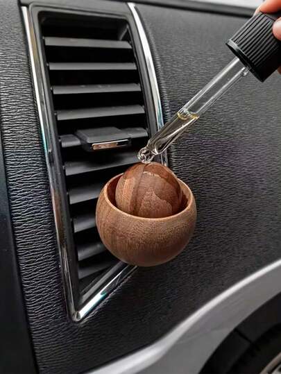 Natural Black Walnut Wood Handmade Car Diffuser | Elegant Design, Fragrance-Free, Suitable For Car Interior, Home, Office, No Battery Required, Decorative Item