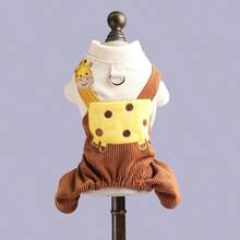 1pc Pet Clothes, Dog/Cat Outfit, Cute Costume For Small Dogs, Warm & Comfortable Giraffe Suspender Pants For Small Dogs In Autumn/Winter - Multicolor - View 9
