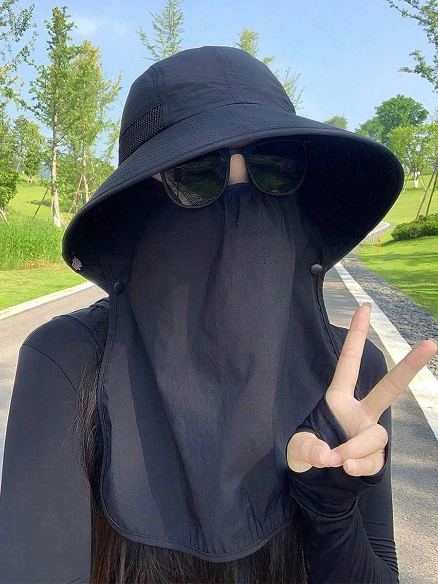 3-In-1 Women's Sun Protection Face Mask With Neck Cover, Outdoor Cycling Fishing UV Protection Sun Hat - A - View 1