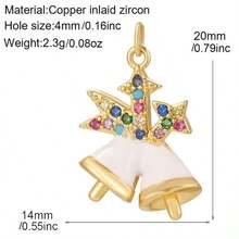 1个铜质时尚心形吊坠，可DIY手链、项链、耳环、包包挂饰配件 - 彩色 - 查看 25