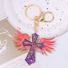 1PC Creative Rhinestone Cross Pendant Keychain Metal Car Hanger Small Gift Business Gift Hot Selling Style - B - View 29