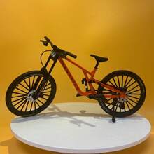 1pc New Alloy Bicycle Model, Realistic Mountain Bike, Downhill Bike, Road Bike, Cycling Decor, Gift, Party Favor, Birthday Present, Easter Small Gift - Black - View 6