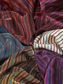 1pc Thin Striped Metallic Fabric, Composite Cationic Sequin Cloth, Pre-Cut Apparel, Dress, Tablecloth, Curtain, Home DIY Sewing Material - Multicolor - View 8