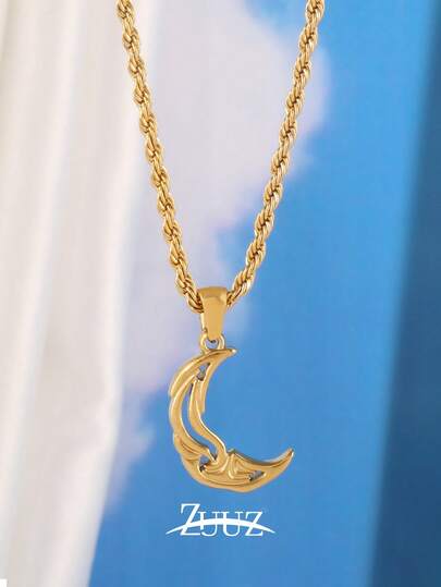1pc Fashion Stainless Steel Moon Charm Necklace For Women Choker Necklaces Jewelry Gifts