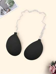 1 Pair Women Invisible Adhesive Push Up Bra, Strapless With Clear Straps, Reusable Silicone Sticky Bra Perfect For Backless Dresses & Wedding Wear - Multicolor - View 8