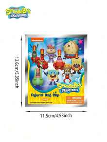 Nickelodeon 1/4pcs  Official  Blind Bag 3D Mini Figure Keychain Mystery Pack, Includes Random Characters Like , Patrick, Squidward, Sandy, Mr. Krabs, Plankton, Gary, Mrs. Puff, Suitable For Birthday Party Gifts And Fan Collections - Multicolor - View 2