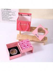 永恒之爱9支玫瑰花束梦幻礼盒（蝴蝶主题），配红色、黑色、粉色带盖纸质首饰盒，情人节首饰盒，婚礼派对首饰盒 - 彩色 - 查看 3