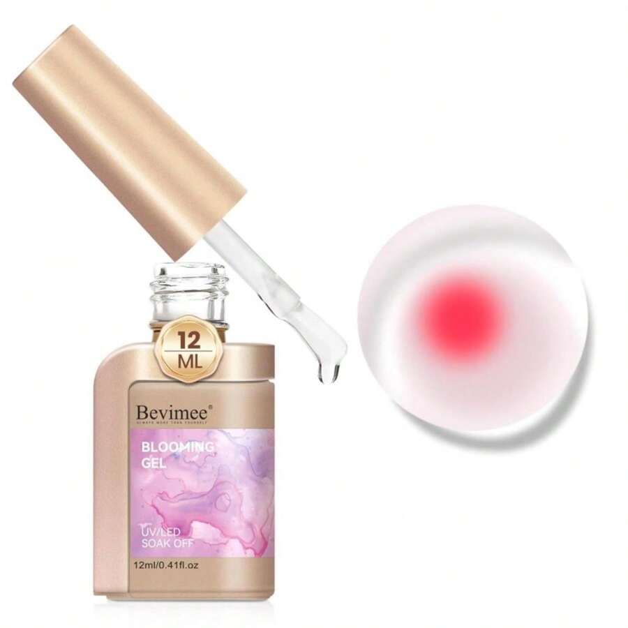Bevimee Blooming Gel Nail Polish, Blooming Gel Soak Off Marble Nail Art Polish Clear For Spreading Effect UV Print Manicure DIY - ColorA - 查看 1