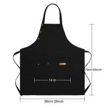 1PC Black Chef Apron – Heavy-Duty, Adjustable & Stain-Resistant – Designed For Cooking, Grilling, Baking, And Food Service – Ideal For Home Kitchens, Restaurants, Cafes, Bars, And Salons - màu nâu - Xem 3