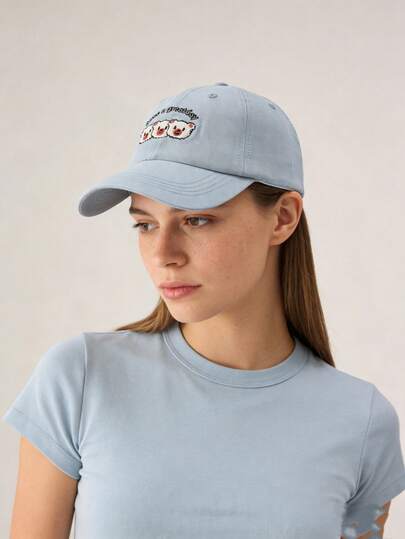 1pc Women's Casual Baseball Cap, Polyester Fiber, Versatile For Daily And Outdoor Use