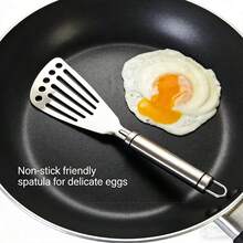 单包装不锈钢翻铲，带人体工学手柄和沥水孔 – 可放入洗碗机清洗的厨房翻铲，适用于烹饪、烘焙、烧烤、露营 – 节省空间，带挂钩 - 彩色 - 查看 7