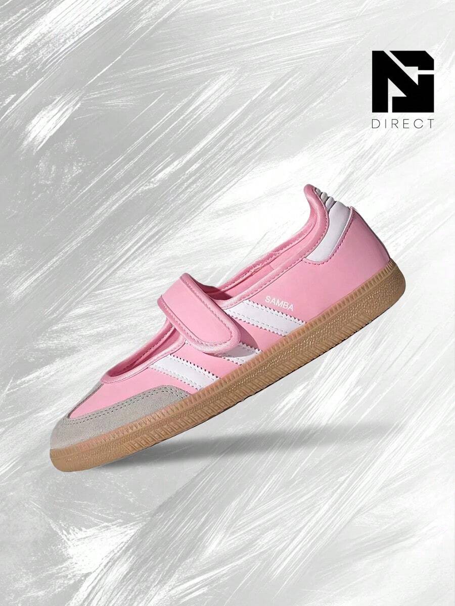 Adidas Samba JaneLight Pink Gum (GS)– Lifestyle Sneakers – Shoes For Youth/Women - Vintage -Spring & Summer-Inspired Running Shoes, Shock-Absorbing Comfort, Gym To Streetwear Casual Wear-Mother's Day Gifts-Father's Day Gift–JP9544 - Hồng nhạt/Trắng/Nướng - Xem 1