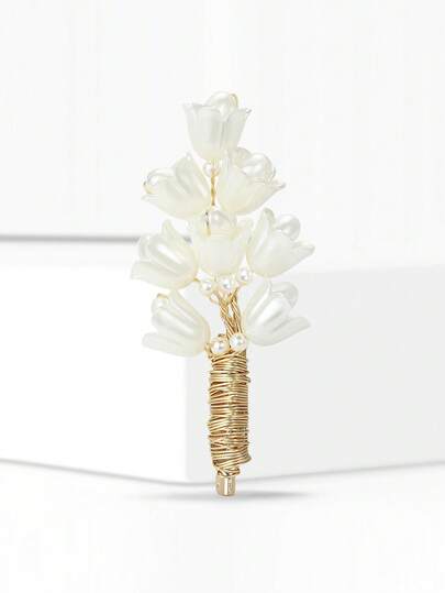 Broches de flores hechos a mano con esmalte de lujo - Alfileres elegantes de plantas para mujeres y unisex, accesorios de joyería casual para fiestas / regalos para amigos, insignias decorativas