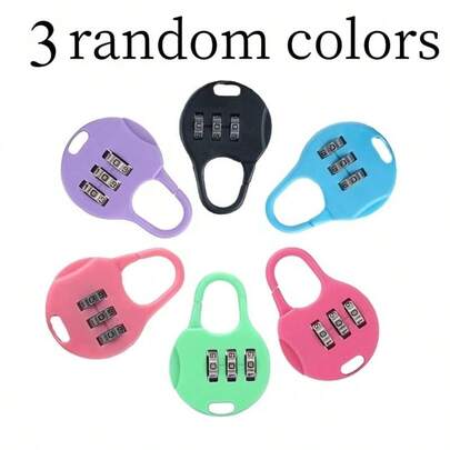 3pcs Heavy Duty Mini Locks With Combination Dial And Key Hole - Heavy Duty Plastic Construction, Suitable For Luggage, Suitcase, Drawers, Boxes, Backpacks, Laptop Bags - Multiple Color Options, Easy To Use Combination Dial And Key Lock, Suitable For Home, Travel, Office Use - Compact Portable Design, Numeric Lock Suitable For Luggage