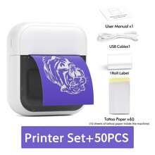 Marklife C50 58MM迷你纹身打印机标签打印机热敏多功能一体机，支持手机和电脑连接，适用于DIY/纹身LOGO/图案/打印/艺术家 - 彩色 - 查看 10