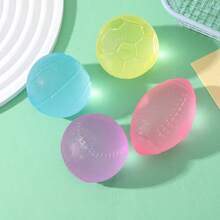 1个硅胶挤压玩具，慢回弹减压球，足球/篮球/橄榄球/棒球造型，生日/节日礼物 - 彩色 - 查看 7