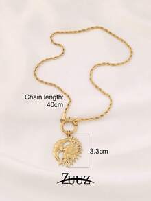 1件 时尚朋克风 18K 镀金不锈钢日月吊坠项链首饰礼品 - 項鍊 - 查看 2