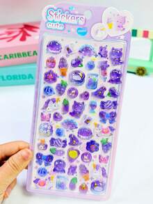 Pegatinas 3D lindas - Perritos calientes de dibujos animados, sushi, pegatinas de burbujas, pegatinas 3D de peluche mini reutilizables adecuadas para planificador, diario, cuaderno, computadora, funda de teléfono, etc. - Multicolor - Ver 8