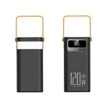 1 Pc 20000 MAh PD120W Combined Capacity Power Bank,With LED Lighting,Large Capacity Power Bank,Super-Fast ChargingFeaturing Dual-Cable,Four-Output,With LED Power Display,Three-Input,A Portable Power Bank For Outdoor Camping LED Lights - B - View 4