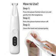 Conduroma Rechargeable Pet Nail Trimmer For Dogs & Cats - Low Noise Pet Clipper Scissors With LED Light, 18mm Wide Blade For Trimming Nails, Eyes, Ears And Face - White - View 6